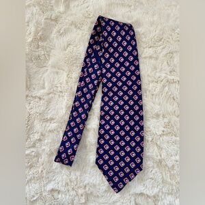 Geometric Patterned Tie in Blue, Purple, and Orange